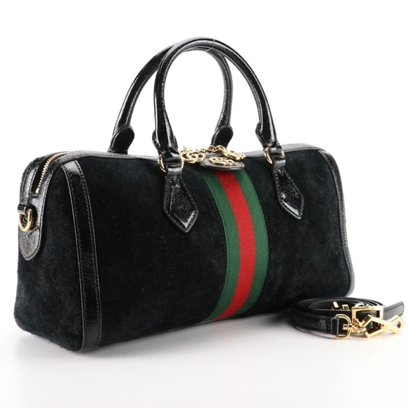 Gucci Ophidia Web Suede and Leather Bag EUC - Picture 3 of 8